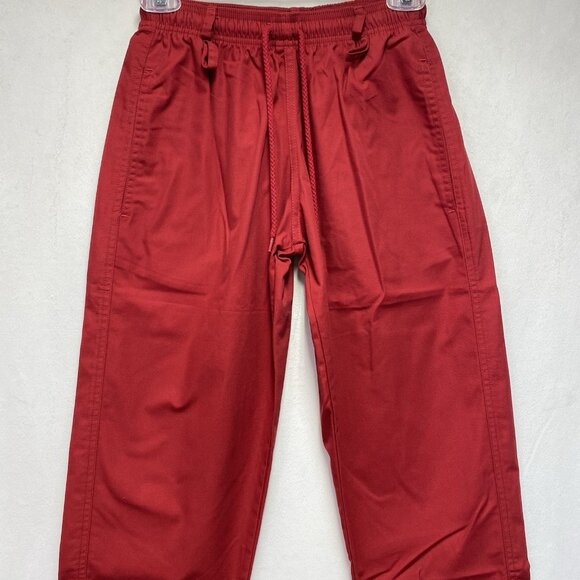 S.C.R.U.B.S. Drawstring Mid-Rise Straight Leg Pants Women Sz XXS Petite Red New - Picture 15 of 15